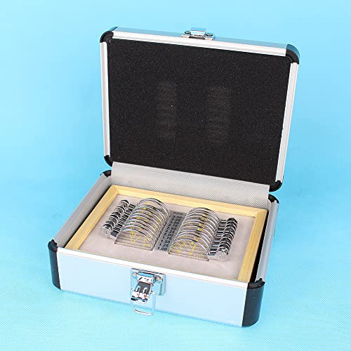Lot de 22 lentilles opthalmiques progressives avec étui en aluminium