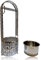 Bayli Shisha Kohlebehälter | Höhe - 49cm - Kohlekorb für die Shisha, Wasserpfeife Kohle | Grillkohlekorb mit Zangenhalter | Charcoal Basket - Silber | Kohlezubehör für Shishas & Wasserpfeifen L