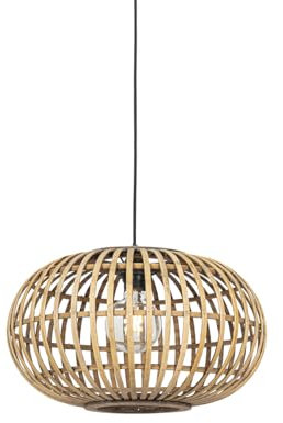 Qazqa - Orientalisch Orientalische Hängelampe I Pendellampe I Pendelleuchte Bambus 44 cm - Amira I Wohnzimmer I Schlafzimmer - Bamboo Rund - LED geeignet E27