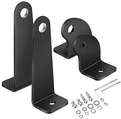 OFFROADTOWN 2 Stück Lichtleisten-Halterungen, seitliche Montageklammern für einreihige LED-Lichtleiste, gerade oder gebogen, schwarze Eisenhalterungen