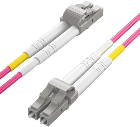 H!Fiber.com OM4 LC à LC Duplex Câble fibre optique, Multimode Câbles à Fibres Optiques, 5-mètre(16.4ft)