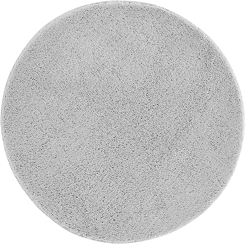 andiamo Teppich Arezzo für Wohnzimmer Esszimmer pflegeleichter eleganter gemütlicher Teppich einfarbig 67 cm rund grau