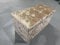 Riccardo Valeria Crushed Velvet Diamante Ottoman Storage Box Seat Stool Toy Storage Box (Champagne, Large)