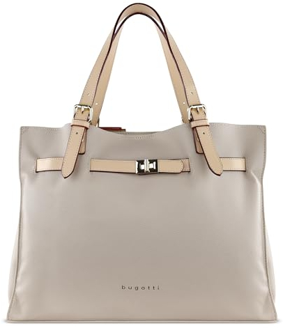 bugatti Ella Schultertasche für Damen, Frauen Tasche groß, Damenhandtasche, beige