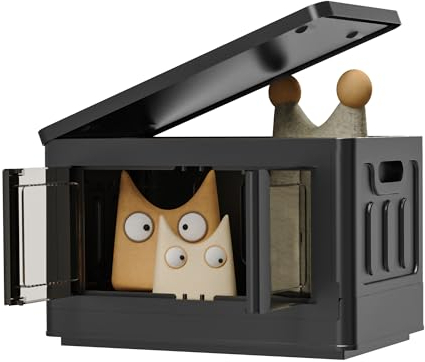 FLEXISPOT Aufbewahrungsbox mit Deckel 32Lx1 Aufbewahrungsbox unterbett aufbewahrungsbox groß stapelbare Storage boxes kisten faltbare Spielzeug-Aufbewahrungsbox, Plastik-Aufbewahrungsbox