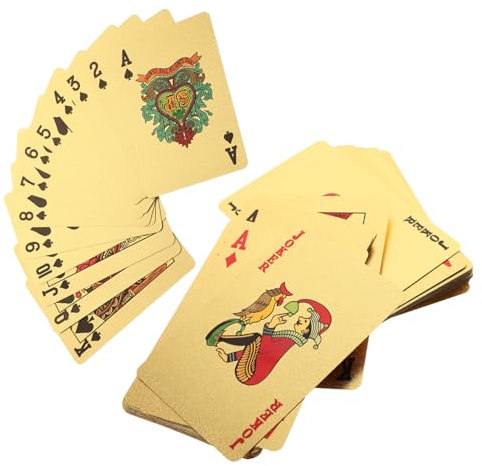 ibasenice Pokerkarten 1 Satz aus Kunststoff Goldene für Partys