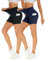 Missluck 2er Pack Radlerhose Damen Hohe Taille Kurze Sporthose Shorts Sommer Leggings Blickdicht Hotpants Unter Kleider für Yoga Sport, S-M, Schwarz/Marineblau-mit Taschen