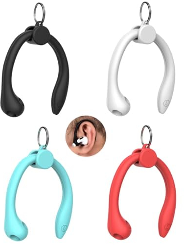 BGGCHEECA M-1 Ohrbügel, kompatibel mit AirPods Pro 2 & 1, AirPods 3 & 2 & 1, Airpod-Ohrbügel, rutschfeste, bequeme Passform, einzigartiger linker und rechter Haken, 4 Paar, 4 Farben, Ohrhörer-Zubehör