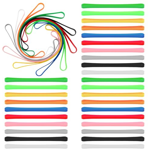 Neikafan 30 Stück Gummibänder Silikon Gummiband Breit Groß Gummiringe 10 Farben Haushaltsgummis zum Bündeln für Bürobedarf Bücher,Taschen Verpackungen,Schulbedarf(13.5x0.7cm)