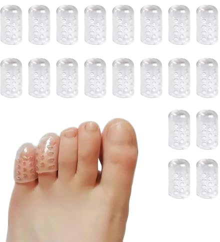 20 Stück Zehenschutz aus Silikon, Wasserdichter Zehenschutz, Anti-Reibungs-Zehenschutz aus Silikon, Gel-Zehenschutz, Atmungsaktiv Zehenschutz großer Zeh, zum Gehen, Laufen, Wandern