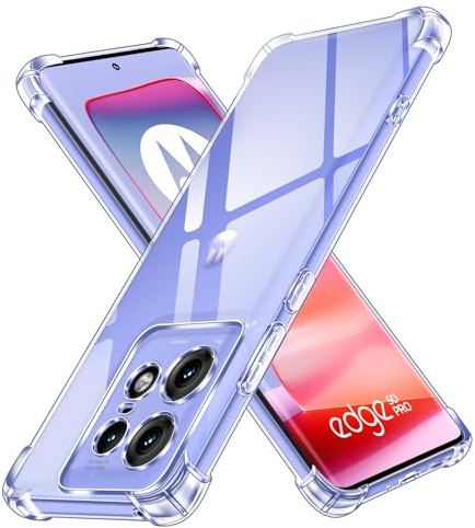 iVoler Cover per Motorola Moto Edge 50 PRO, Custodia Antiurto Trasparente per Assorbimento degli Urti con Paraurti in TPU Morbido, Sottile Morbida in Silicone TPU Protettiva Case