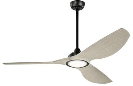 meineWunschleuchte Deckenventilator Ø 165cm mit Licht und Fernbedienung, Flügel Holzoptik