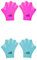 Kinder-Schwimmhandschuhe, 2 Paar, Silikon, Vollfingerflosse, Handpaddel, Schwimmflossen – erhöht den Handwiderstand um 50 %, weich und bequem zum Tauchen oder Schwimmen – Rosa + Blau