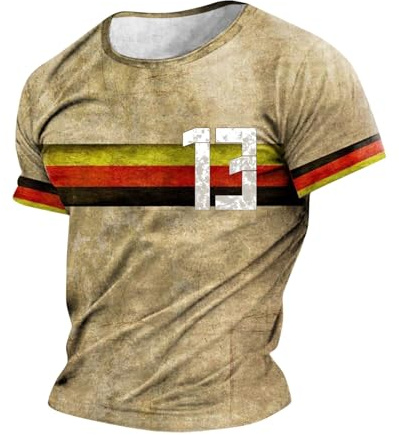Deutschland Herren T-Shirt EM 2024 Fußball Trikot mit Nummer Tshirt Deutschland Fanartikel T-Shirts für Herren Kurzarm Rundhals Sommer Jacke