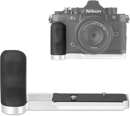 Haoge ZF Handgriff für Nikon ZF Kamera mit ergonomischem Silikon-Seitengriff, L-förmiger Griff, MHG-ZFW, integrierte Arca Swiss Typ-Platte für DJI RS2/RS-C2/RS3/RS3-PRO/RS3, Silber