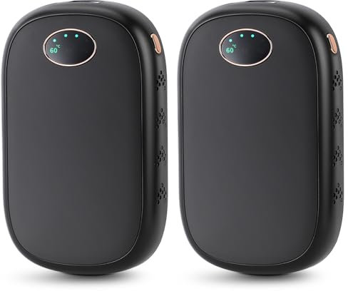 2 In 1 Split Magnetic Rechargeable Hand Warmers Electric Hand Warmer Pocket USB Battery Operated Heater 3 Heat Settings for Camping Hiking
