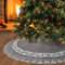 Weldomcor Weihnachtsbaum Rock 90cm Gestrickte Weihnachtsbaumdecke Pad Runde Elch Schneeflocken Große Baummatte für Weihnachten Neues Jahr Dekoration, Grau