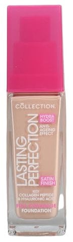 Collection Cosmetics Lasting Perfection Satin Foundation, Full Coverage, with Hyaluronic Acid, 5C Fair Cool 27ml