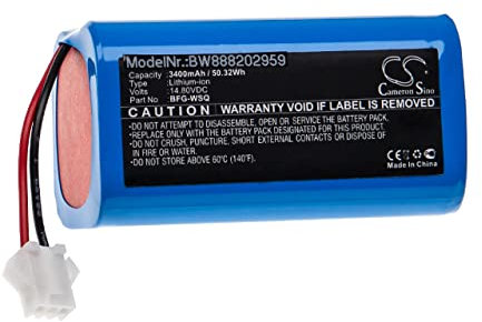 vhbw batería Compatible con Ikohs Netbot S14, S15 Robot Limpieza (3400 mAh, 14,8 V, Li-Ion)