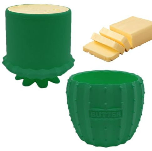 Mantequillera francesa, recipiente de mantequilla de silicona para mostrador con agua, mantequillera con tapa, recipiente de mantequilla para cocina