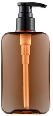 Distributeur de savon carré ambré de 300 ml avec pompe noire rechargeable en acrylique pour les mains, distributeur de savon liquide moderne pour salle de bain et cuisine