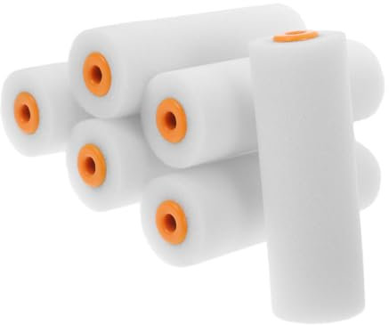 OSALADI 6St Farbroller-Werkzeug Terrassendielen Profi Haufen Farbroller zum Malen kunststoffgriff Lackroller Malerbedarf für zu Hause Farbrollerrahmen zum Austausch Schwamm*Kunststoff Weiß