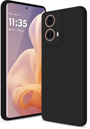 Btstring Funda para Motorola Moto G85, Negro | Silicona Case, Protección Mejorada para la cámara, Forro Microfibra Suave, Antiarañazos