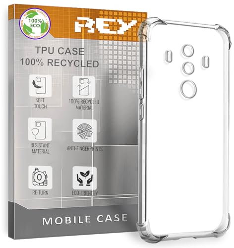 Funda para Huawei Mate 10, Anti-Shock Ecológica y Transparente, Ultra Fina 0,33mm, Esquinas Reforzadas, Silicona TPU Reciclado de Alta Resistencia y Flexibilidad