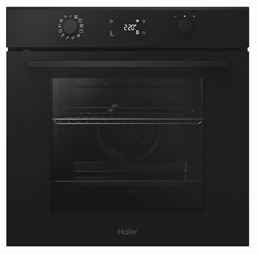 Haier iD series 2, H6 ID23B3HTB, 78L WiFi connected Single Oven, A plus plus Energy Rating, 11 function, hydro easy clean, touch and rotary control, Airfry function - Black, 59.5 x 59.5 x 56.8cm