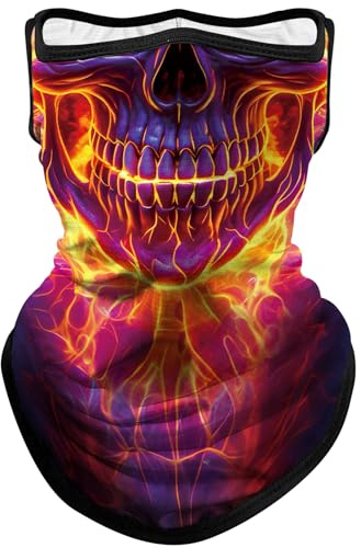 Eikuni Cache-cou Bandana pour Visage avec Boucles d'Oreille pour Homme et Femme - Protection Solaire, Taille unique
