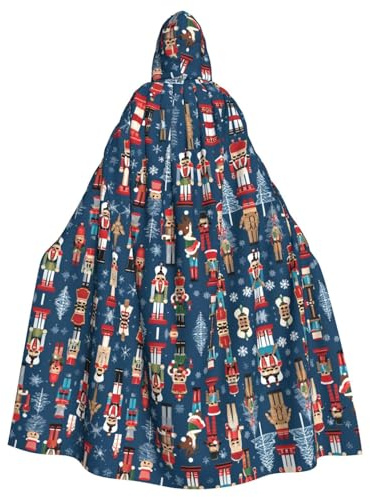 SHLXMDNZ (Women's Nutcracker Ballet Xmas Dance) Print Hooded Cloak Christmas Fancy Dress Unisex Adult Halloween Cosplay Costume for Men/Women