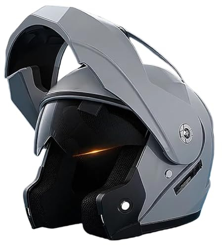 Modularer Motorradhelm Mit Doppelvisier, Integralhelm Für Erwachsene (Damen Und Herren), Klapphelm Für Moped, Roller Und Cruiser, ECE-Geprüft A,(55-61CM)