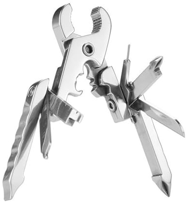 15-in-1 faltbarer Schlüsselanhänger, multifunktionales Taschen-Multitool-Zange, Reise-Gadget, verstellbarer Schraubenschlüssel, Schlüsselanhänger-Werkzeug