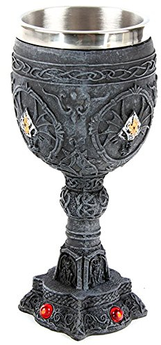 Puckator DRG173 Decorative Celtic Stone Effect Dragon Goblet