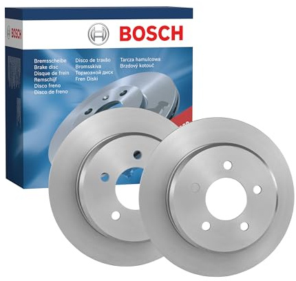 Bosch BD1032 Brake Disc Set - 290 mm Solid Discs - Rear Axle - ECE-R90 Certified - Reliable Braking, Stable Performance, Corrosion Protection - 1 Set of 2 Discs