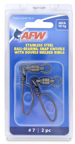 AFW Rodamiento de Bolas de Acero Inoxidable Giratorio con Anillos Dobles Soldados, tamaño #7, Prueba de 400 Libras, Negro plomizo, 2 Piezas