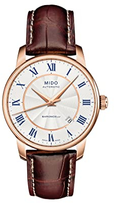 MIDO Herren-Armbanduhr XL Baroncelli Analog Automatik Leder M86002218