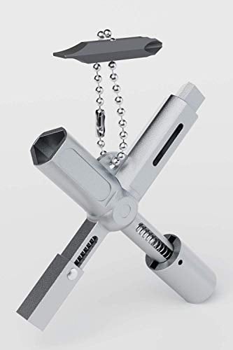 ABSINA Universalschlüssel mit 6 Profile - Dreikantschlüssel Vierkantschlüssel Schaltschrankschlüssel Vierkant Dreikant Bauschlüssel - Universal Schlüssel für gängige Schränke & Absperrsysteme