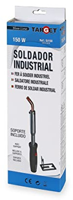 TARGET SI150 - Soldador Industrial - Eléctrico 150W - Profesional - Resistente - Con punta curva de 12,5 Milímetros - Soporte incluido
