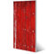 banjado® Magnettafel 37 x 78cm / Magnetwand aus Metall/Magnetpinnwand als Memoboard/Pinnwand Magnettafel Küche, Büro, Kinderzimmer inkl. 4 Magnete & Montageset - Motiv Rote Holzlatten