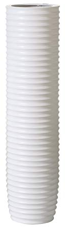 Casablanca - Vase - aus Keramik matt weiß mit Rillenstruktur H 78 cm