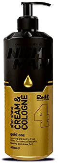 NISHMAN Aftershave Creme Cologne 04 - Gold One 400ml – 2in1 Creme & Kölnisch Wasser, Extra Feuchtigkeitsspendendes Aftershave für Herren - Feuchtigkeitsspendende Sprüh-Lotion nach der Rasur