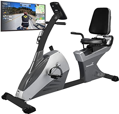 Skandika Liegeergometer Centaurus Sitzergometer Heimtrainer Liegeheimtrainer | 13kg Schwungmasse, 12 Trainingsprogramme, Bluetooth App-Steuerung, Google Street View | 150kg belastbar