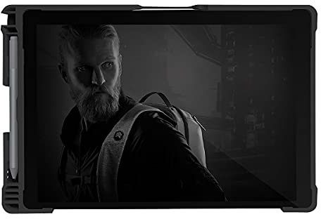 STM Bags Dux Shell Case Schutzhülle für Microsoft Surface Pro 4/5/6/7 - schwarz/transparent [Militär Standard I Stylus Fach I Transparente Rückseite I Standfunktion]