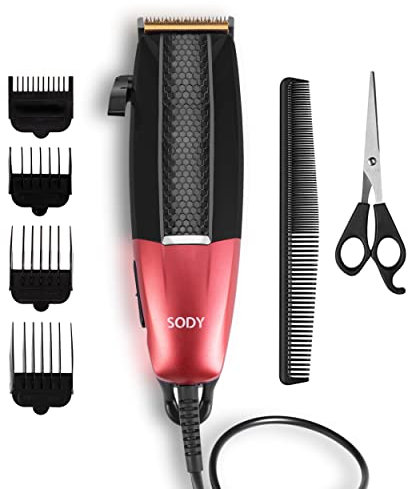 Tagliacapelli Uomo Professionale SODY SD2019 Regolabarba Tagliacapelli Uomo con Filo Macchinetta per Capelli con Filo Rasoio Elettrico Barba e Capelli Hair Trimmer Rasa Capelli Uomo