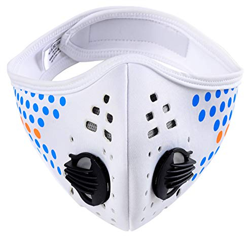Staubmaske Atemmaske Mundschutz Mundmaske 5-lagigem Filter Waschbar Staub Schutz Maske Ersatzfiltern Anti Pollen Allergie Mit Ventil Motorrad Radsport Outdoor aktivitäten 4sold (Peas White)