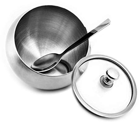 XLKJ Pot à Épices INOX Récipient D'assaisonnement Rangement Epices Cuisine Boite a Sucre en Acier Inoxydable