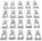 Car Battery Terminals Connectors, Akozon 20Pcs Car Battery Terminal Set Connector Clamp 12V Positive+Negative Silver Aluminium Alloy Battery Terminal Connectors Fit for Caravan Van Motorhome Boat