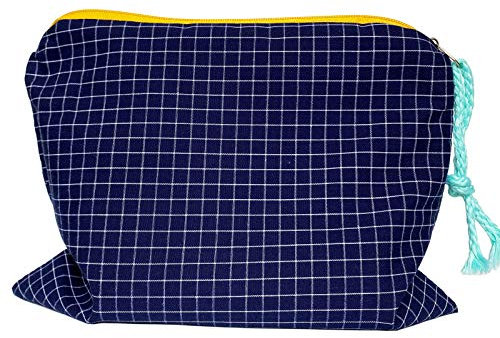 FIYUK Makeup Bag Portable Pouch Purse Bag Travel Cosmetic Storage Organizer Lightweight for Women (Blue)