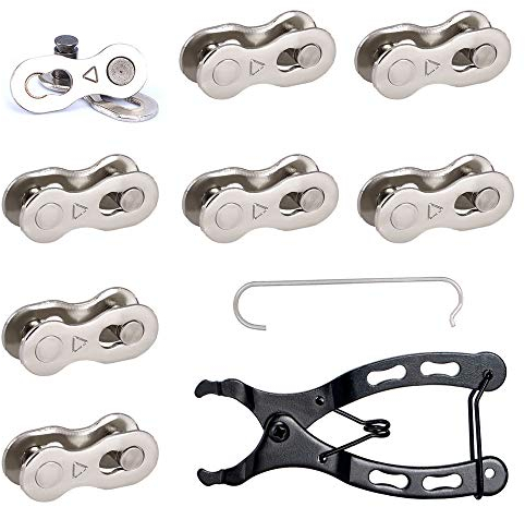 Dtoterul Chaîne de Vélo à Maillons Rapides - 8 Paires 6/7/8 Vitesses - Connecteur Attaches Rapides pour Vélo - Argent